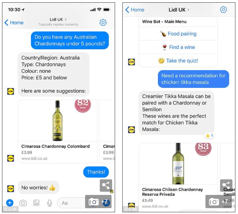 Esempio di Chatbot di Lidl